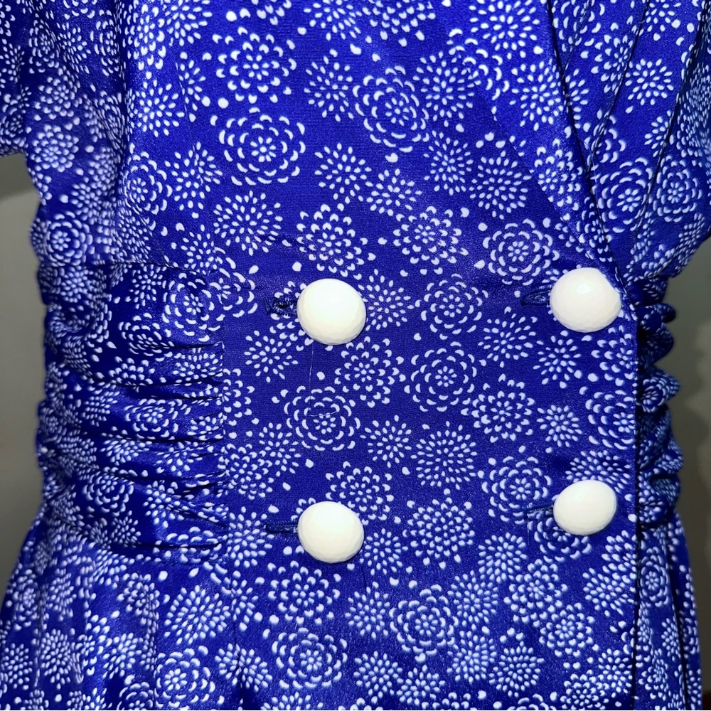 Vintage Blue & White Floral Skirt Set - Picture 3 of 13